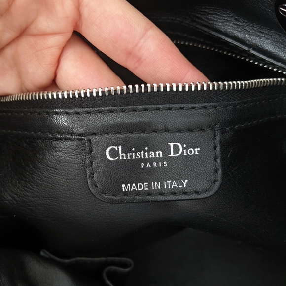 Christian Dior Black Woven Leather Medium Soft Lady Dior Tote Bag - Picture 11 of 16